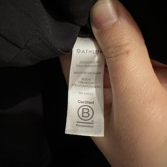 Athleta Tights Pants Womens 8 Black Interstellar Split Hem Zip Waist Travel - Picture 10 of 11